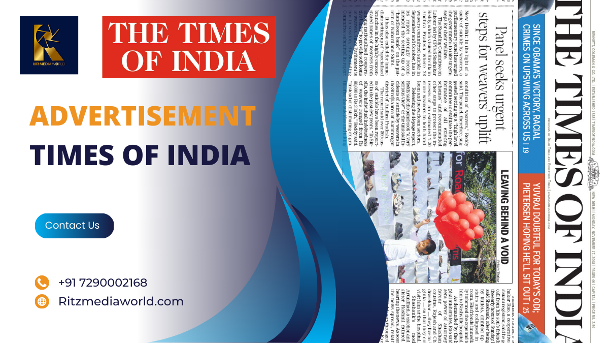 Times of India Advertisement Rate Card and Its Editions Classified ePaper